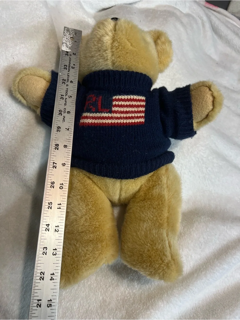 1996 Ralph Lauren Teddy Bear Vintage American Flag Sweater Plush